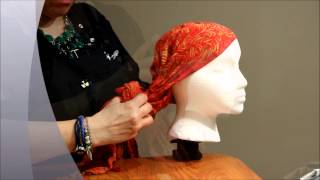 Head Scarf Styles How to Create a Rosetta Head Wrap [upl. by Aslin]