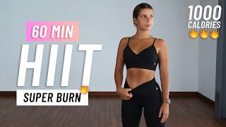 60 MIN INTENSE HIIT Workout to BURN 1000 CALORIES  Full Body Cardio At Home No Equipment [upl. by Ramey]