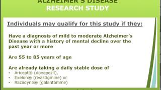 Alzheimer’s Disease Clinical Research Trial [upl. by Etteiluj489]