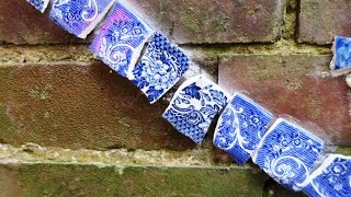 How to cut plates for mosaicmaking Wednes 10 Aug 2016 [upl. by Eimiaj]