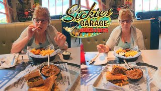 Sickies Garage Burgers amp Brews 🍔Meatloaf Melt vs Shrimp Basket [upl. by Kciwdahc]