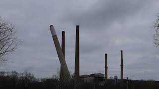 Conesville Plant Stacks Demolition 12192021 [upl. by Arihsa]