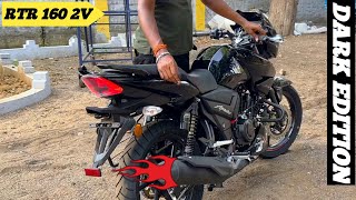 Apache RTR 160 2v Dark Edition  Detailed Review  New 2024 Apache RTR 160 2v Full Black Colour [upl. by Llewxam345]