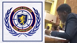 Jamaica College Model United Nations  Winning Speech by Fabian Morris [upl. by Eiba]