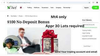 xChief 100 No deposit Forex bonus  How to get it [upl. by Nerat356]