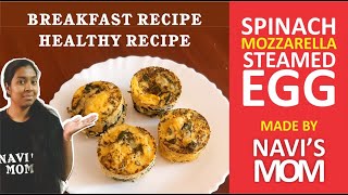 Spinach Mozzarella Steamed Egg  Easy and Healthy Spinach Egg Casserole  Easy Breakfast [upl. by Resaec]