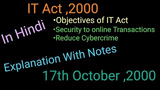 Overview of IT Act 2000Information Technology Act 2000 [upl. by Eniowtna]