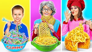 4K ME VS GRANNY COOKING CHALLENGE  Simple Secret Kitchen Hacks amp Tools By 123 GO TRENDS [upl. by Pulchia]