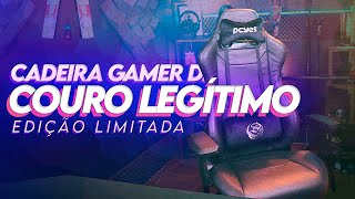 Cadeira Gamer de COURO LEGÃTIMO e de EDIÃ‡ÃƒO LIMITADA PCYes Mad Racer V8 Black Series [upl. by Venola]