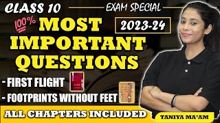 Class 10 Boards English Full Syllabus Important QA  First FlightFootprints  Class 10 English [upl. by Annahsal]