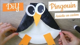 Activité manuelle hiver  pingouin assiette en carton [upl. by Rooke]