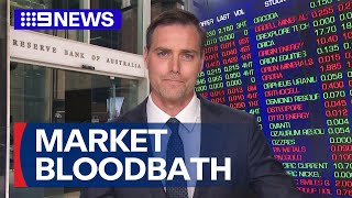 Economic uncertainty grips the world ahead of RBAs interest rates decision  9 News Australia [upl. by Wolliw]