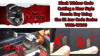 617 Black Widow Key Machine Code Cutting a new 2021 Honda Key Code Series V001W100 [upl. by Sib70]