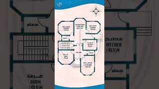 3BHK House Plan 13x175m  مخطط المنزل housedesign houseplans مخطط نقشه shorts [upl. by Kennet]