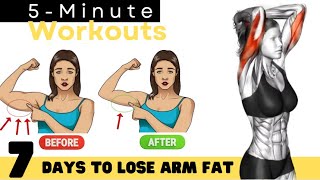 5 Minute Simple FLABBY ARMS Workout ✔ ANYONE CAN DO IT [upl. by Scoter]