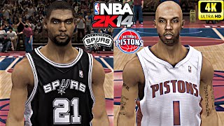 NBA 2K14 PC UBR 4K60  Spurs vs Pistons  2005 [upl. by Hunfredo]