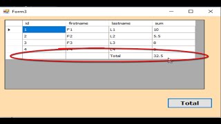 c tutorial for beginners Add Row Total To DataGridView Footer [upl. by Bolitho]