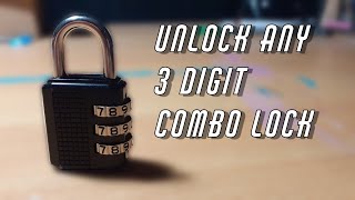 How To Unlock ANY 3DIGIT COMBO LOCK in 1 minute [upl. by Eserahs]