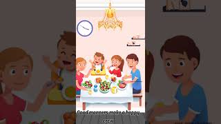 Table manners song for kids nurseryrhymes childrensmusic viral parenting youtubekids kidssong [upl. by Irotal]