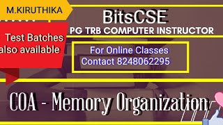 COA Memory Organization  PG TRB COMPUTER INSTRUCTOR [upl. by Erkan]