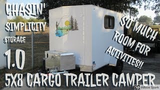 5x8 Cargo trailer camper Storage 10 ⛺️🌲🚙🌳 [upl. by Asuncion]