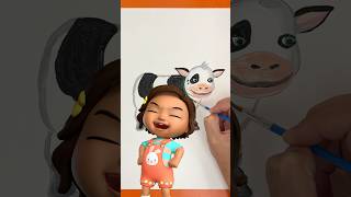 Silly Acrylic Cow Painting 🐮 La Vaca Lola DIY Crafts cocomelon shorts [upl. by Nanor341]