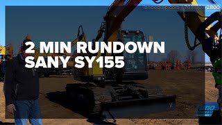 Sany SY155 Excavator 2 MIN RUNDOWN [upl. by Simah]