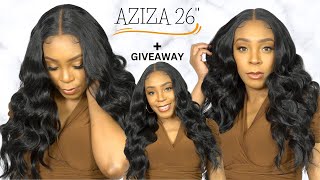 Sensationnel Cloud 9 Swiss What Lace 13x6 Frontal HD Lace Wig  AZIZA 26 GIVEAWAY WIGTYPESCOM [upl. by Hausner]