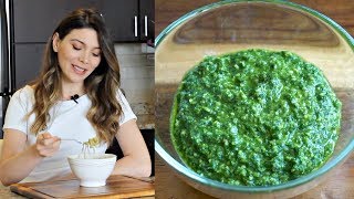 Pesto Sosu Nasıl Yapılır Ev Yapımı Pesto Soslu Makarna Tarifi  Canan Kurban [upl. by Rossing187]