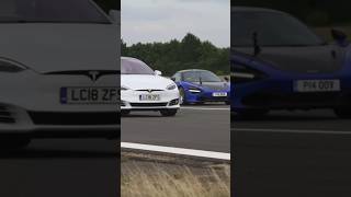 McLaren 720S vs Tesla Model S P100D dragrace youtubeshorts mclaren720s tesla credit Carwow [upl. by Kolb773]