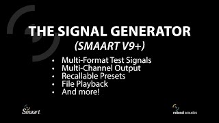 Smaart  The Signal Generator v95 [upl. by Lehmann]