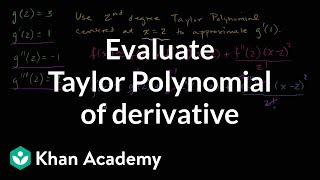 Worked example Taylor polynomial of derivative function  AP Calculus BC  Khan Academy [upl. by Sallee880]