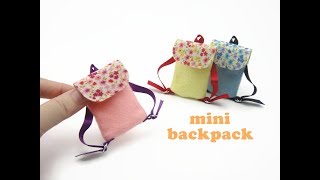 DIY Miniatures Mini Doll Backpack Bag  No Sew Easy [upl. by Johannah]