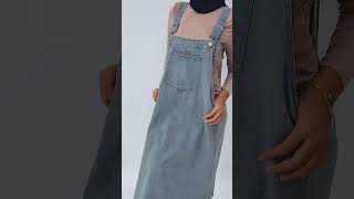 Feeling cute in the Denim Pinafore Midi Dress This one’s an everyday favorite mididress dress [upl. by Suoirrad]