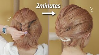 Quick hairstyles for short hair！♡ [upl. by Lordan523]