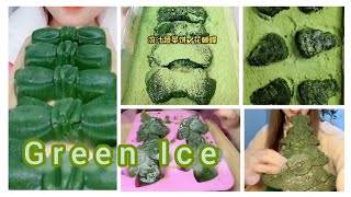 ASMR  Green Ice Eating matcha paste ice  soft ice eating requested VGood Crunchy Ice [upl. by Smaoht189]