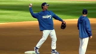 Dodger Mgr Don Mattingly Throwing RightHanded Huh [upl. by Rosenzweig]