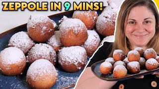 EASIEST Zeppole Recipe Fresh Italian Donuts in 9 MINUTES [upl. by Basham]