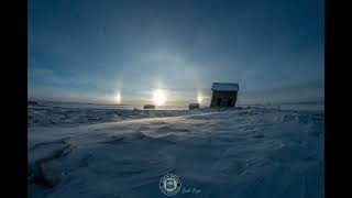 Sundogs With Drifting Snow North Dakota Winter [upl. by Mastic956]