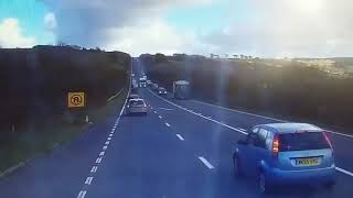 A30 Roseworthy dip  lorry overtake madness  Cornwall [upl. by Arley320]