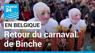 Belgique  retour du carnaval de Binche une édition record • FRANCE 24 [upl. by Eirrak]