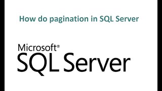 How do pagination in SQL Server  SQL Server  SQL Interview Query [upl. by Lledor675]