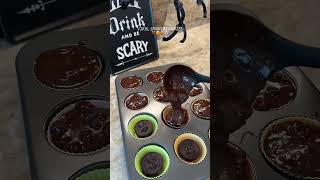 Making the viral spooky brownies👻bake at 350 for 1520 min🎃 [upl. by Flavian]