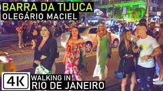 Rio de Janeiro Nightlife 🇧🇷 Barra da Tijuca Olegário Maciel  Brazil  【4K】 [upl. by Oicnanev]