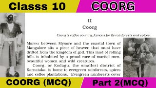 Coorg MCQs for HSLC 2025 Assamese explanation  English Textbook  First Flight [upl. by Iegres]