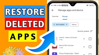 how to restore deleted apps on android in tamil [upl. by Eudora721]