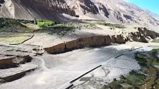 Shimshal drone fottage crossing village in car [upl. by Jereld]