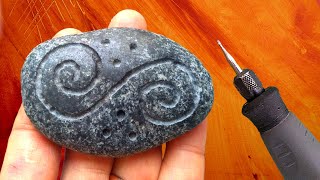 🗿 COMO GRABAR y TALLAR PIEDRA con DREMEL para principiante MUY FACIL STONE CARVING [upl. by Odilia946]