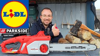 Test de la Tronçonneuse Grizzly Tools 1800w LIDL parkside [upl. by Onid36]