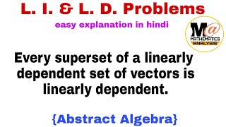 Linearly independent and linearly dependent Vectors Problems  4 [upl. by Nyl]